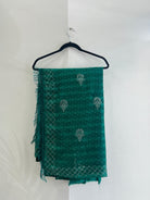 Green Saree With Silver Tiki - Boutique Nepal