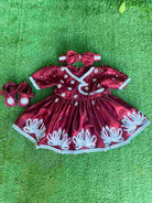 Hand Embroidery Maroon Baby Girls Pasni Set - Boutique Nepal