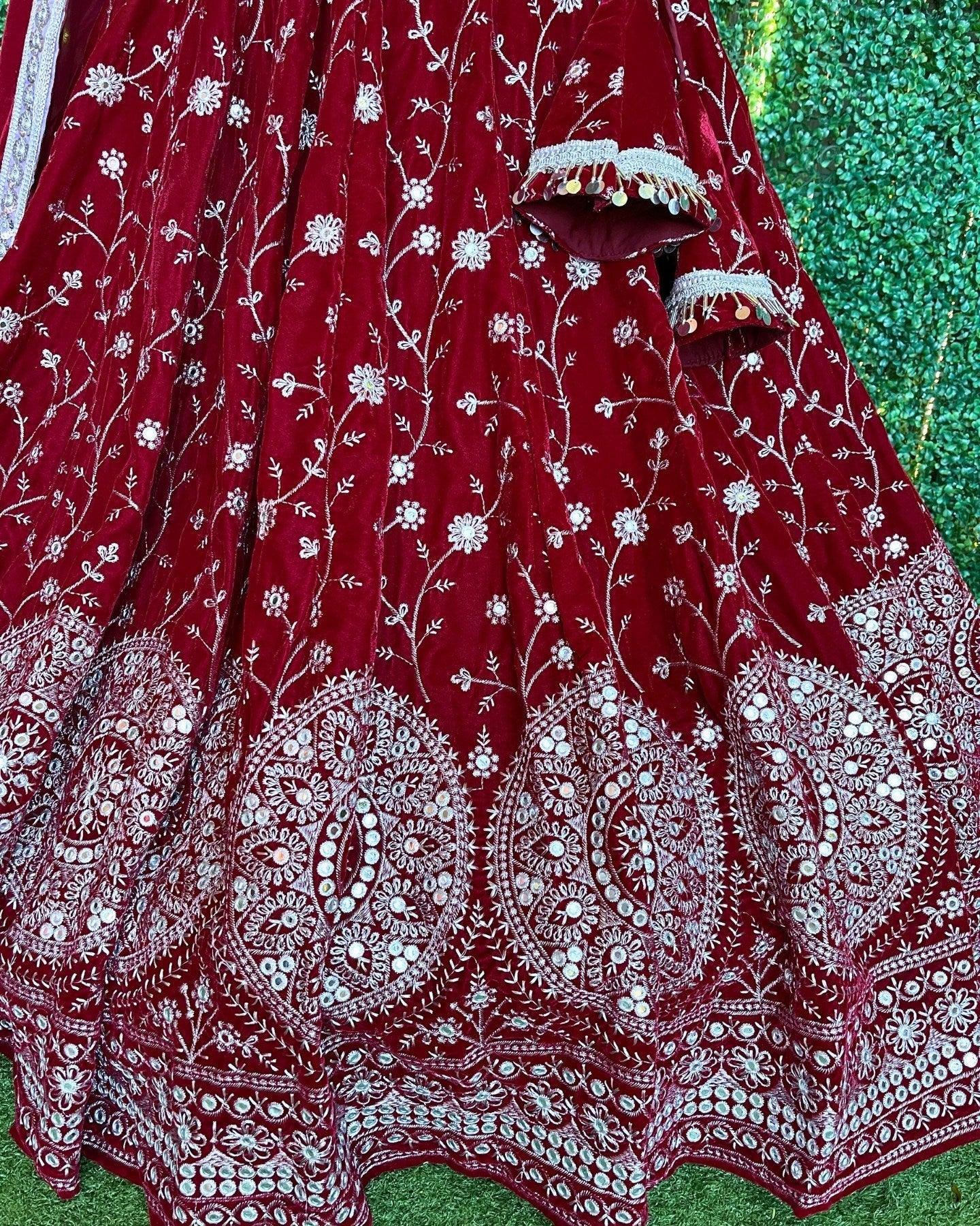 Buy Custom Size Maroon Bridal Lehenga Choli With Heavy Embroidered Zari,  Indian Pakistani Wedding Wear Lehenga Choli for Women, Gorgeous Lahenga  Online in India - Etsy