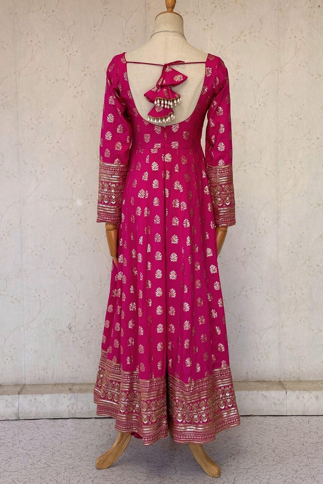 HotPink Dolasilk Anarkali Set - Boutique Nepal