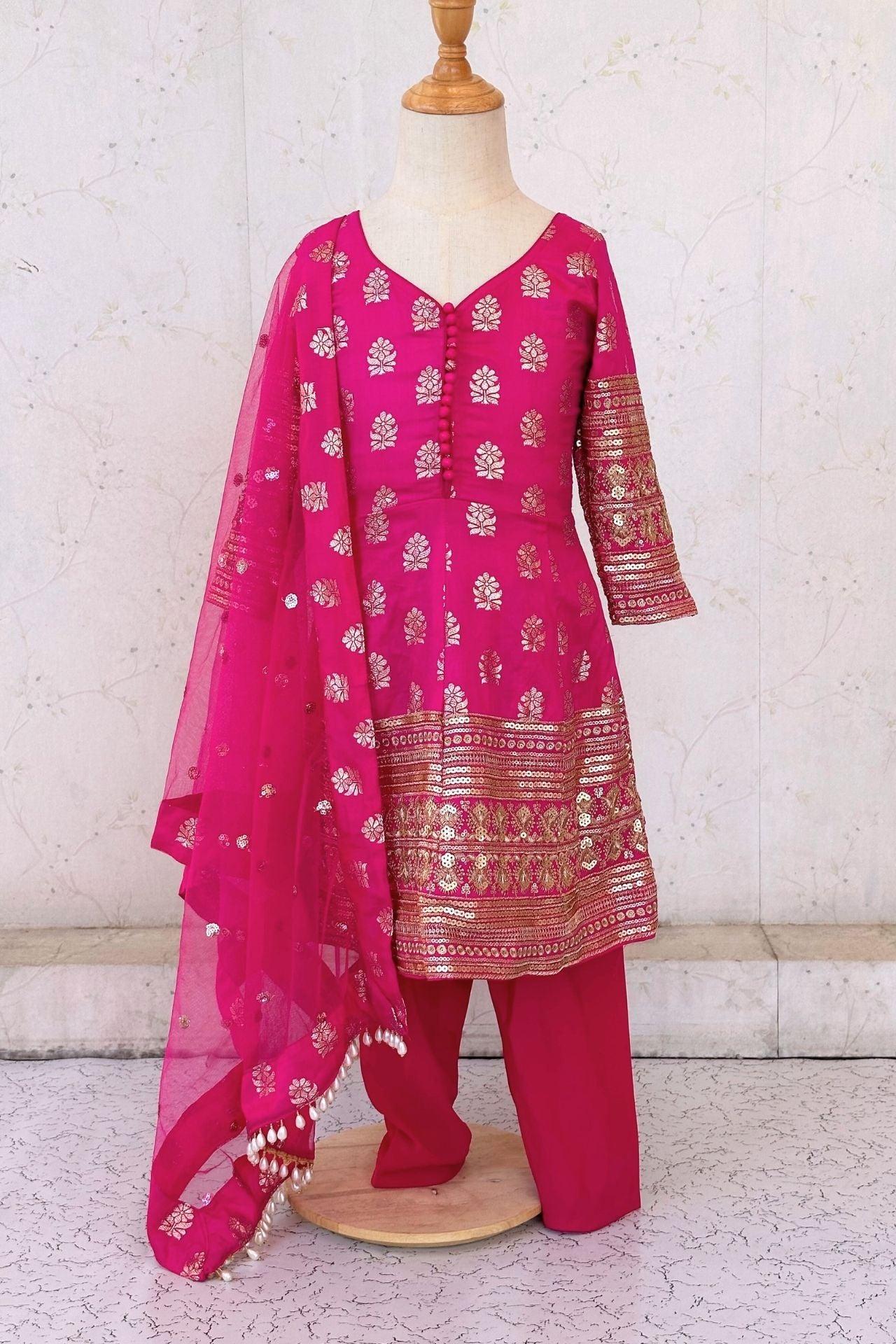 HotPink Dolasilk Anarkali Set - Boutique Nepal