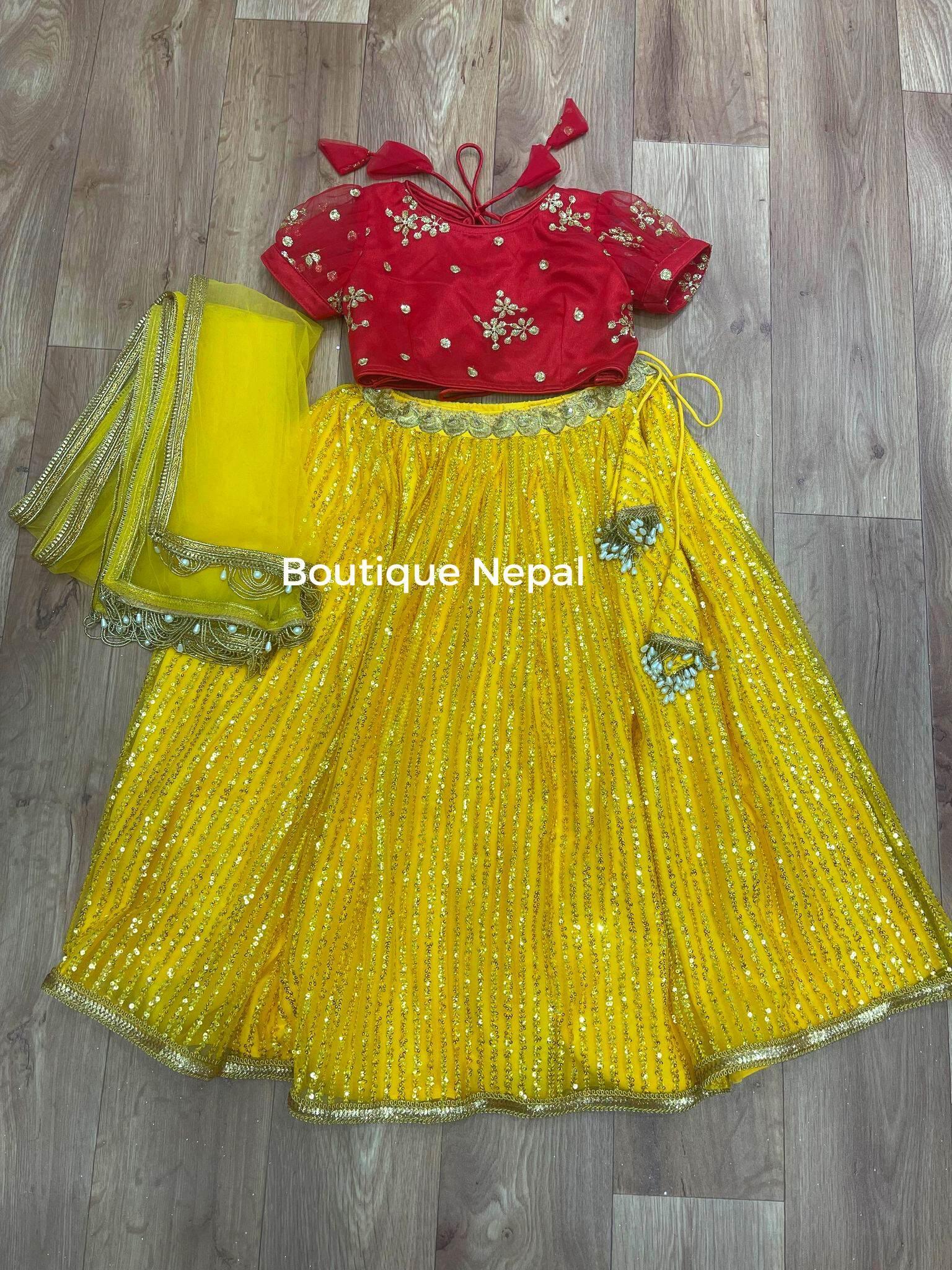 Yellow Lehenga Indian Ethnic Wear for Kids Lengha Dresses for Party Wedding  Festive Occasion - Etsy
