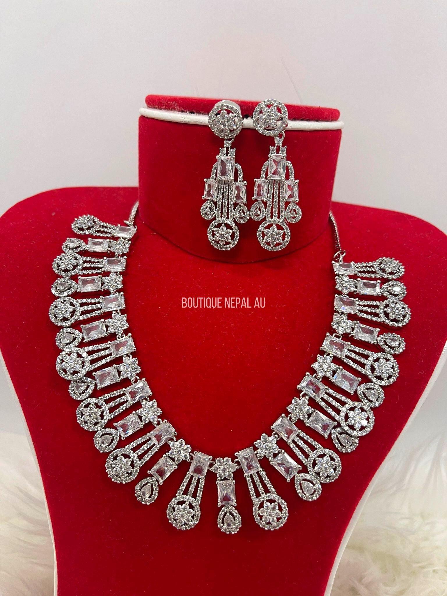Kohinoor American Diamond Necklace Set