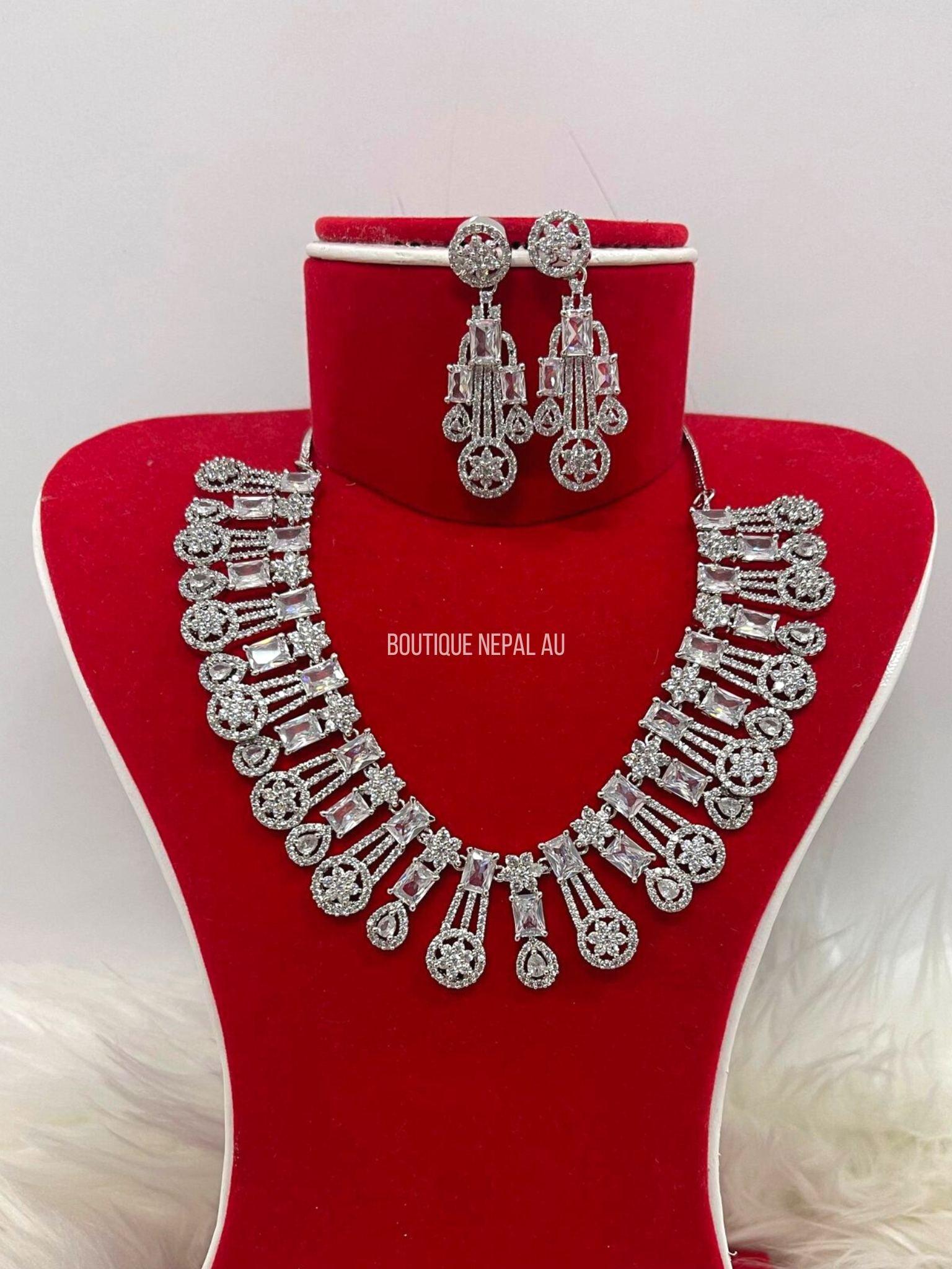 Diamond necklace set designs shop with price