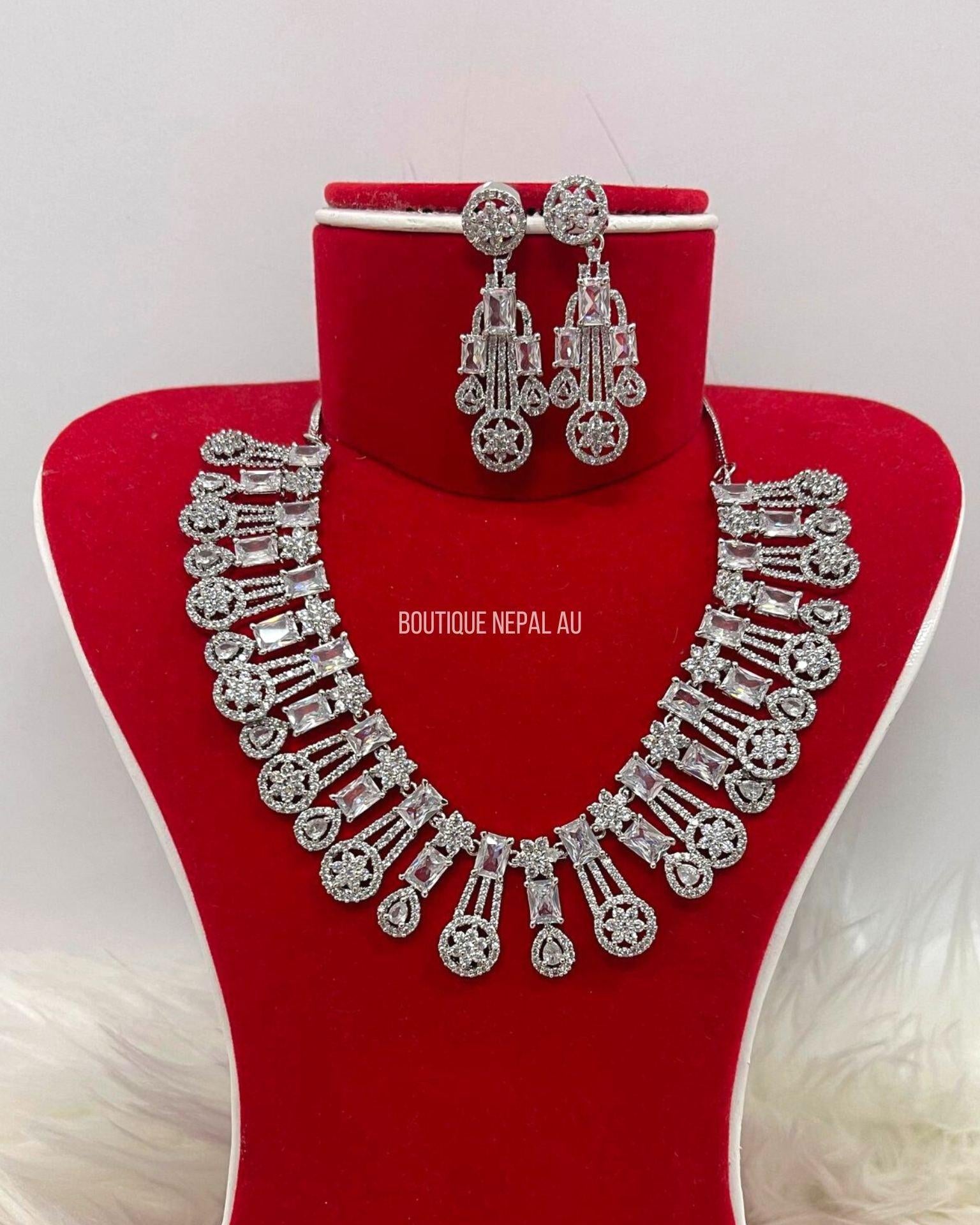 Kohinoor American Diamond Necklace Set