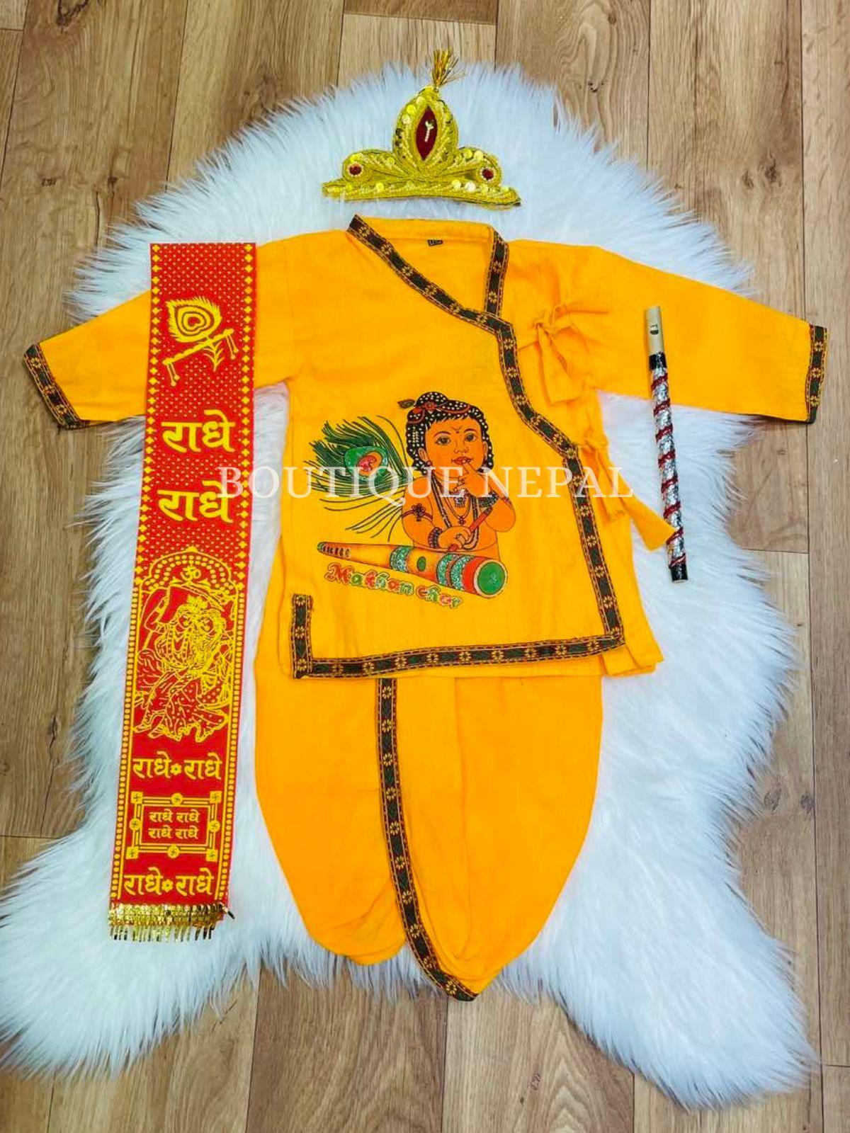 Amazon.com: Krishna Dress Costume Wear For Boys- Blue-Size-18 Months-24  Months : Clothing, Shoes & Jewelry