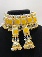 kundan polki choker necklace earrings - Boutique Nepal