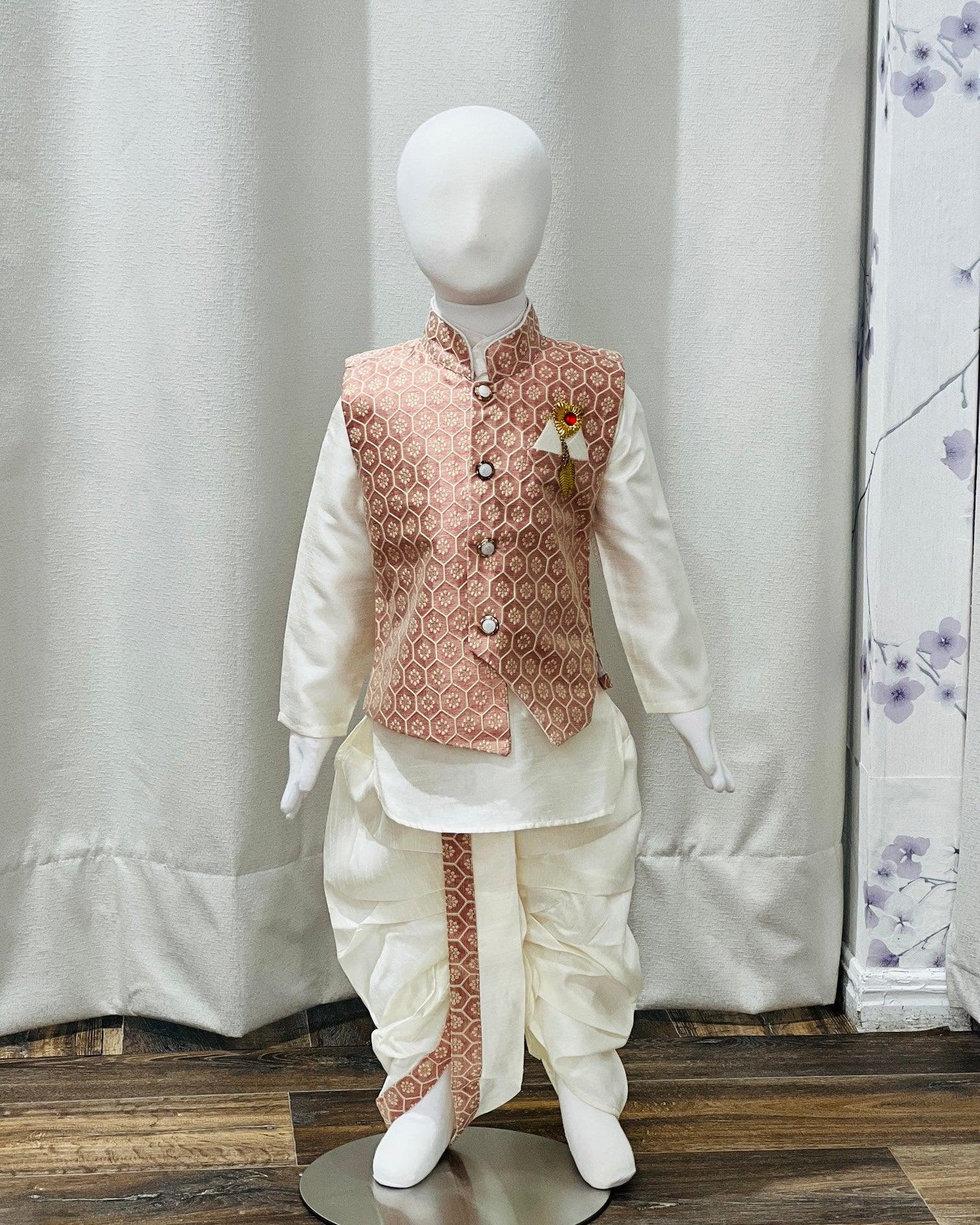 Kurta Pajama With Printed Jacket Dhoti Pant - Boutique Nepal