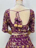 Lehenga Choli Set In Dark Purple - Boutique Nepal