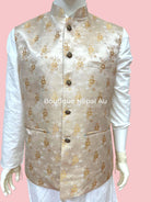 Light Gold Waist Coat - Boutique Nepal