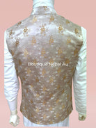 Light Gold Waist Coat - Boutique Nepal