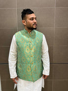 Light Parrotgreen Nehru Jacket - Boutique Nepal