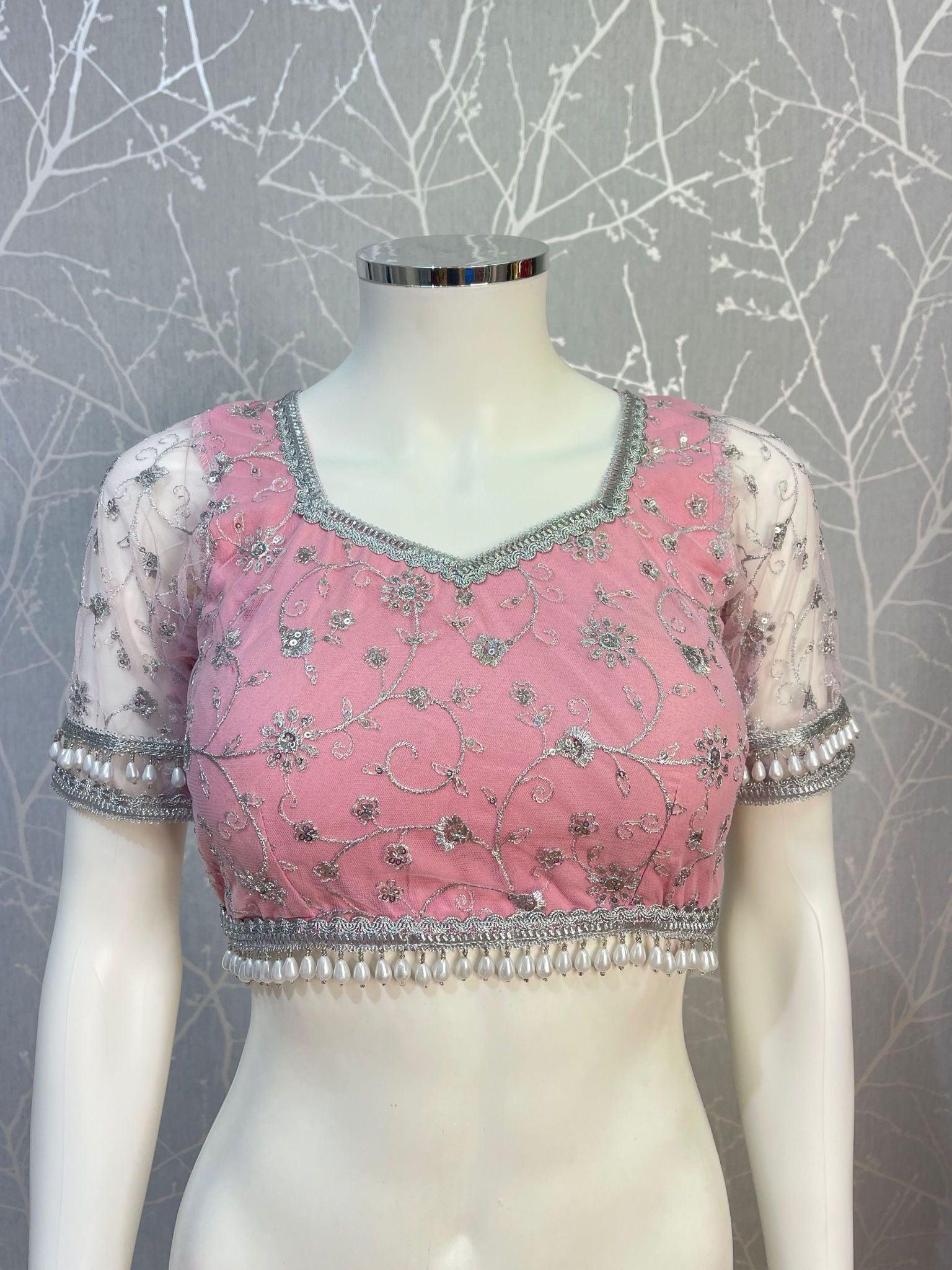 Light Pink Net Blouse - Boutique Nepal