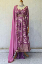 Light Purple Dolasilk anarkali Set - Boutique Nepal