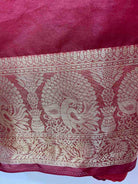 Maroon Gold Foil Print Saree - Boutique Nepal