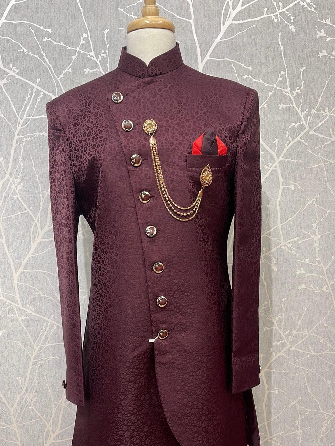 MAROON SHERWANI - Boutique Nepal