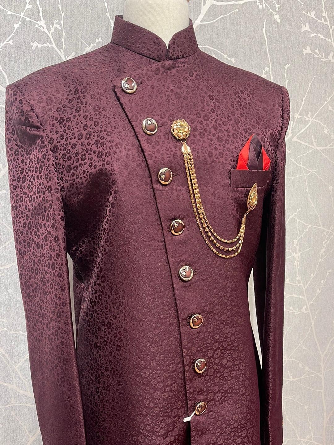 MAROON SHERWANI - Boutique Nepal