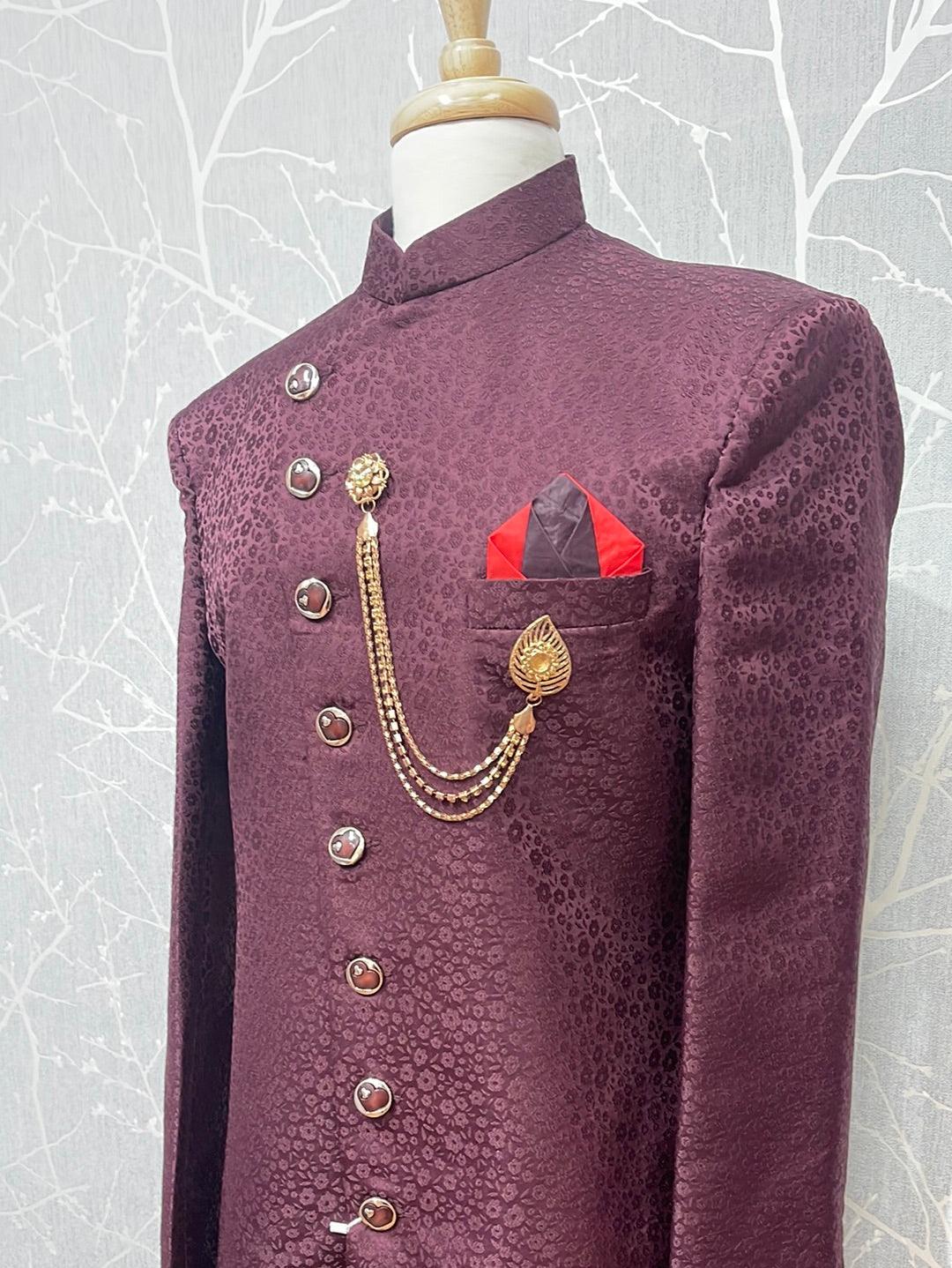 MAROON SHERWANI - Boutique Nepal Au