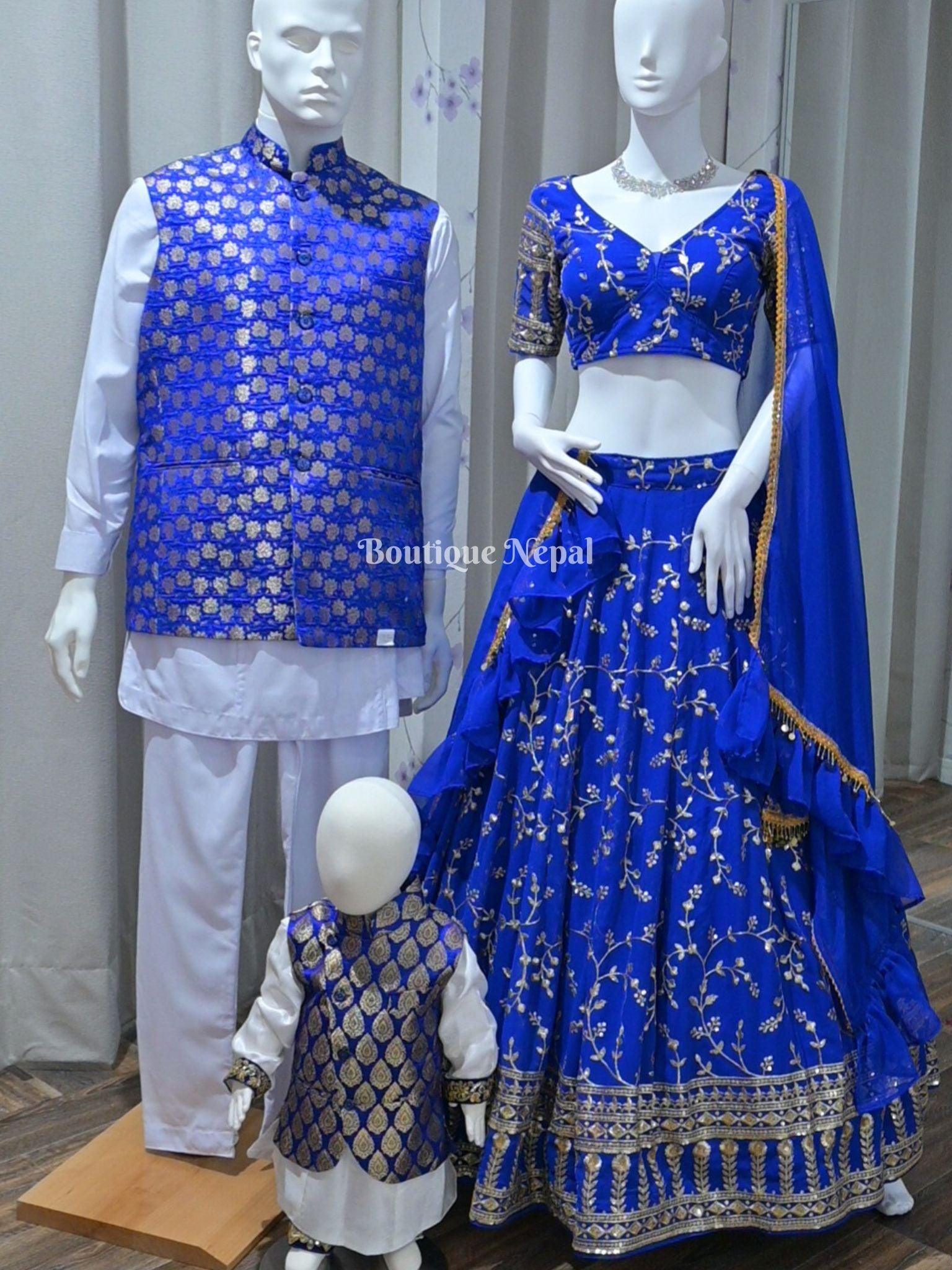 Buy Sky Blue Pure Cotton Traditional Wear Printed Mother Daughter Lehenga  Choli Online From Wholesale Salwar.