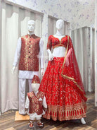 Matching Family Set In Red - Boutique Nepal