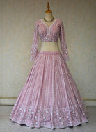 Matching Mother-Daughter Lehenga Choli Set In Light Pink - Boutique Nepal