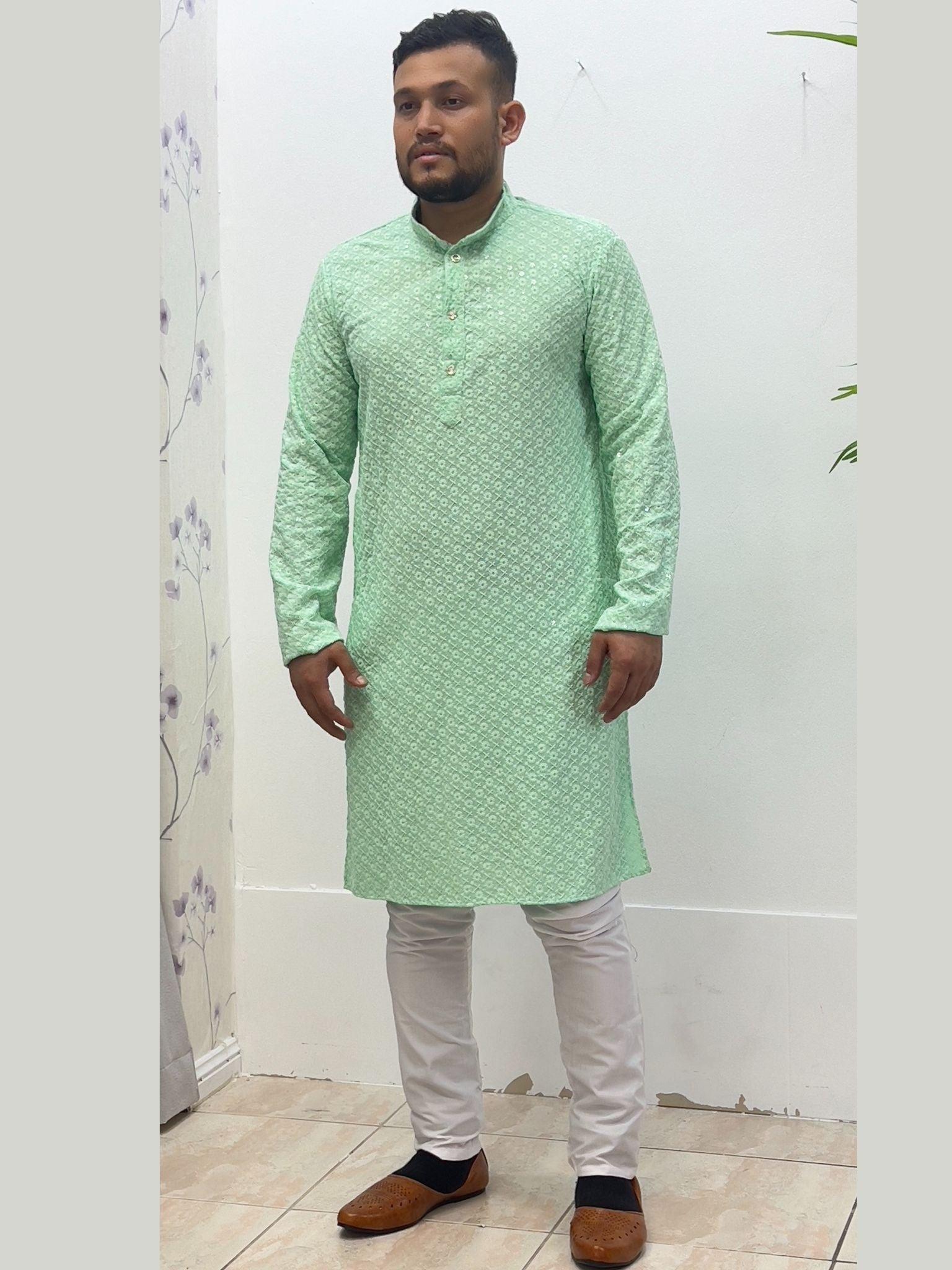 Men's Kurta Pajama Mint - Boutique Nepal