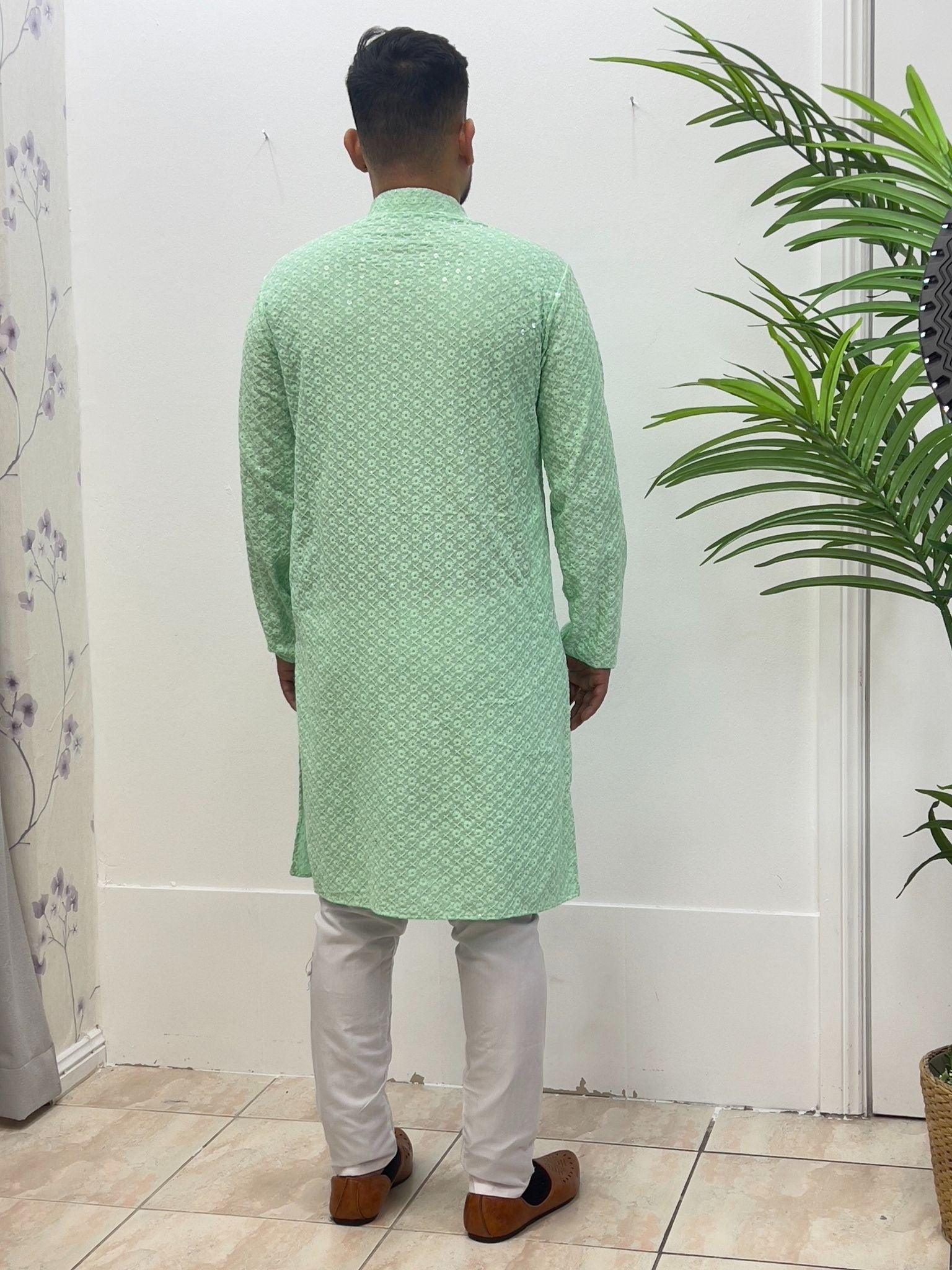 Men's Kurta Pajama Mint - Boutique Nepal