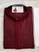 Mens Cotton Kurta In Maroon - Boutique Nepal