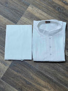 Mens Cotton Kurta In White Size 38 - Boutique Nepal