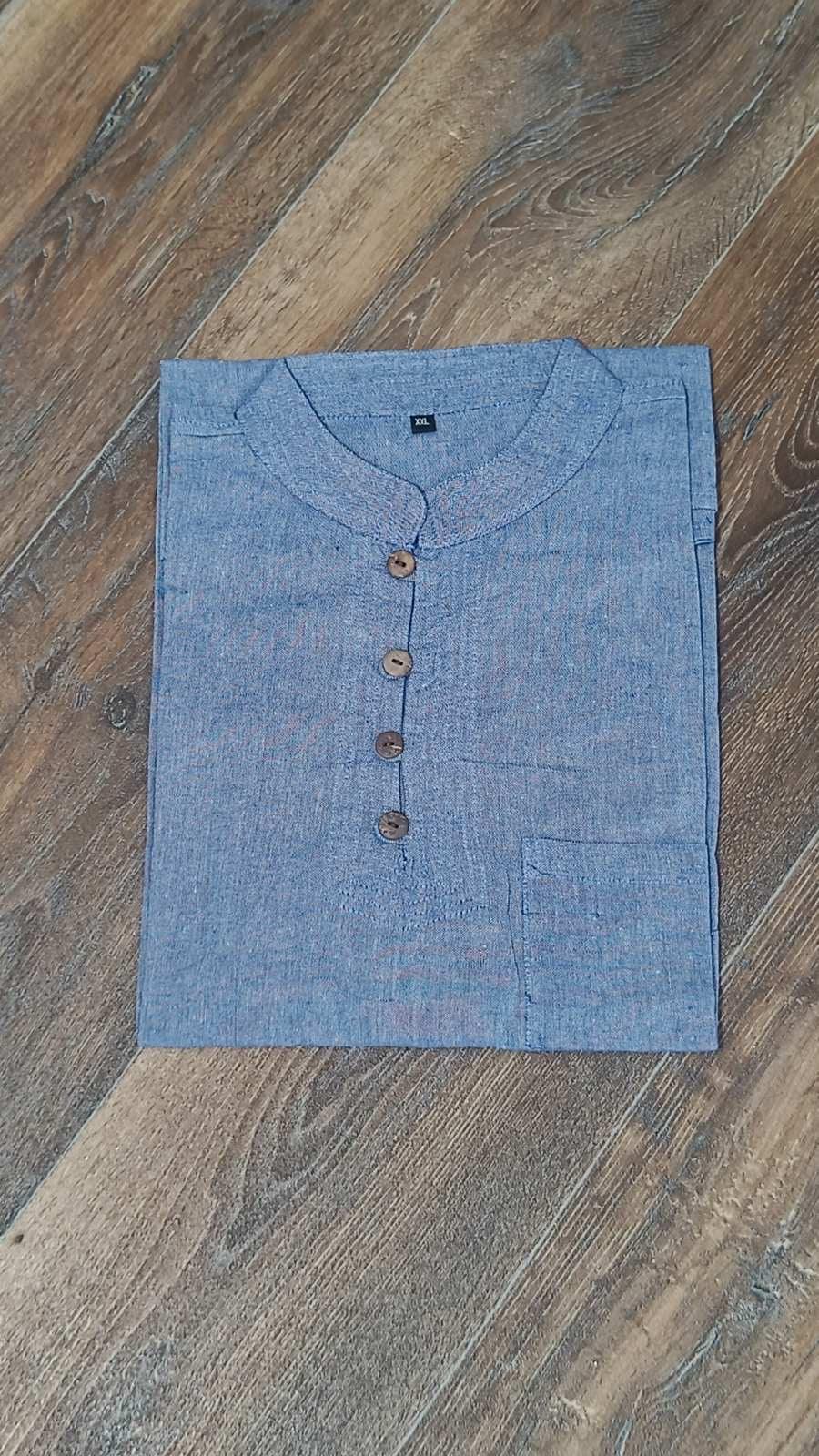 Mens Cotton Top in Ink Blue - Boutique Nepal