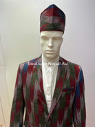 Mens Dhaka Blazer - Boutique Nepal