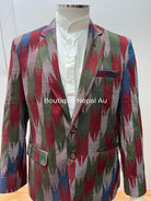 Mens Dhaka Blazer - Boutique Nepal