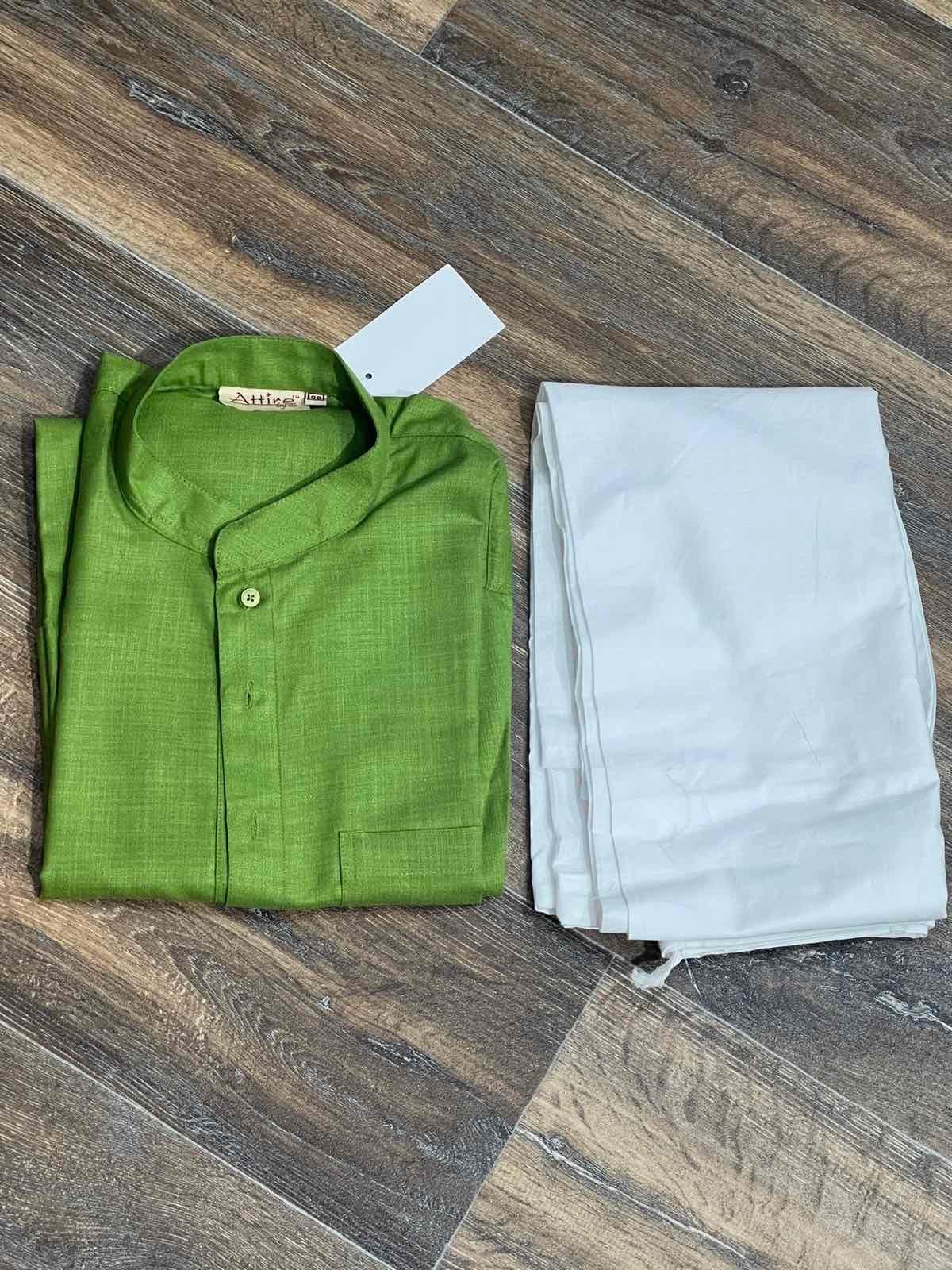 MENS KURTA & PYJAMA SET IN LIGHT GREEN - Boutique Nepal