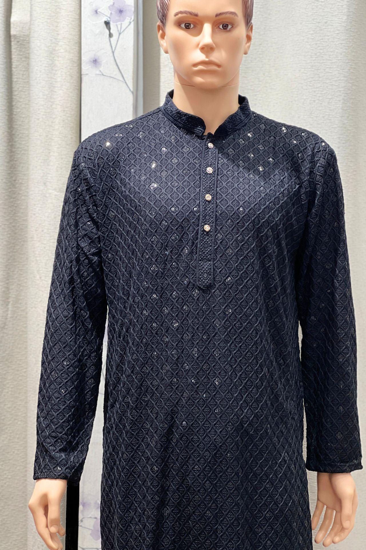 Mens Kurta Chikan Work - Boutique Nepal