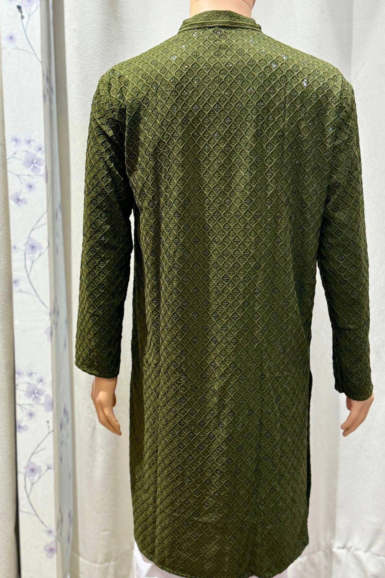 Mens Kurta Chikan Work - Boutique Nepal