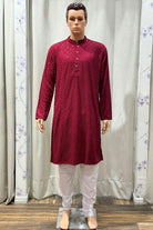 Mens Kurta Chikan Work - Boutique Nepal