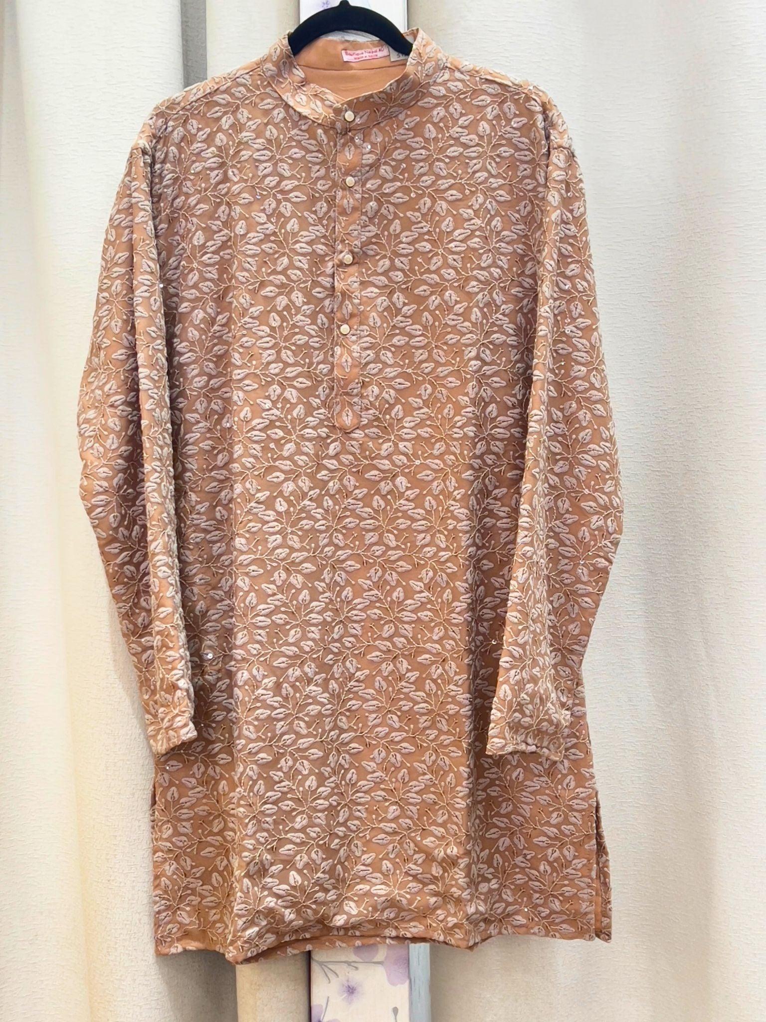 Mens Kurta Chikankari Work - Boutique Nepal