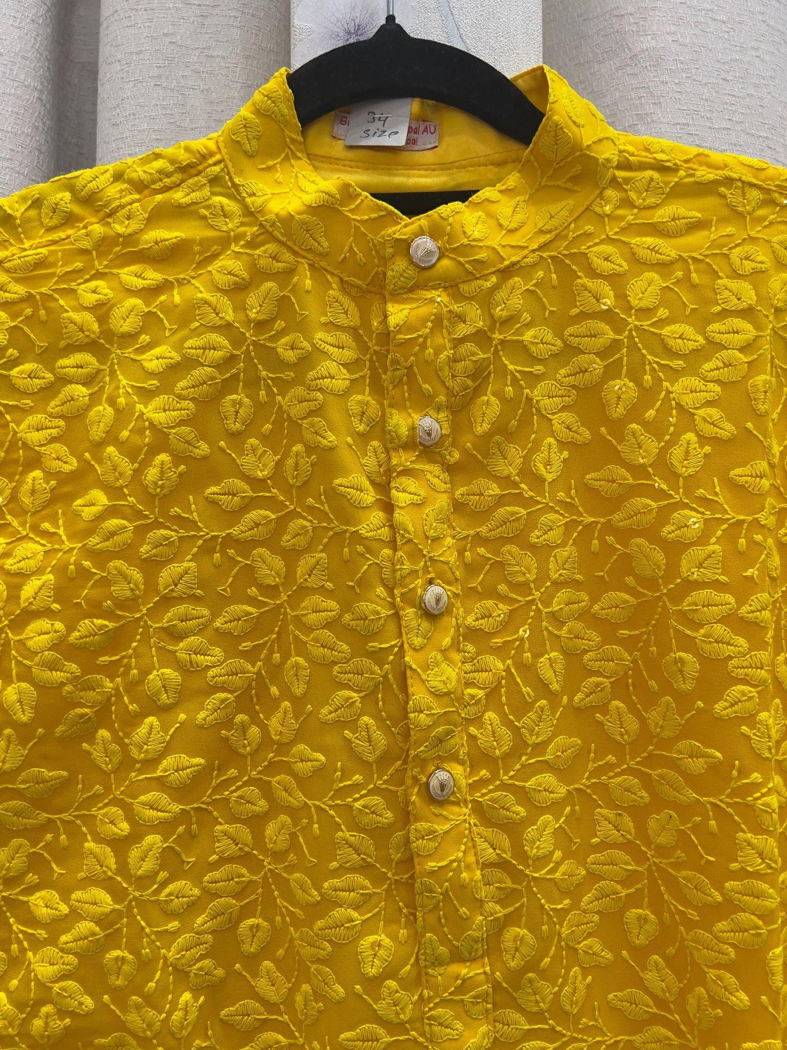 Mens Kurta Chikankari Work - Boutique Nepal