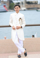 Mens Sherwani In White - Boutique Nepal