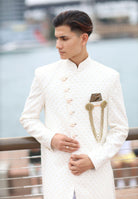 Mens Sherwani In White - Boutique Nepal