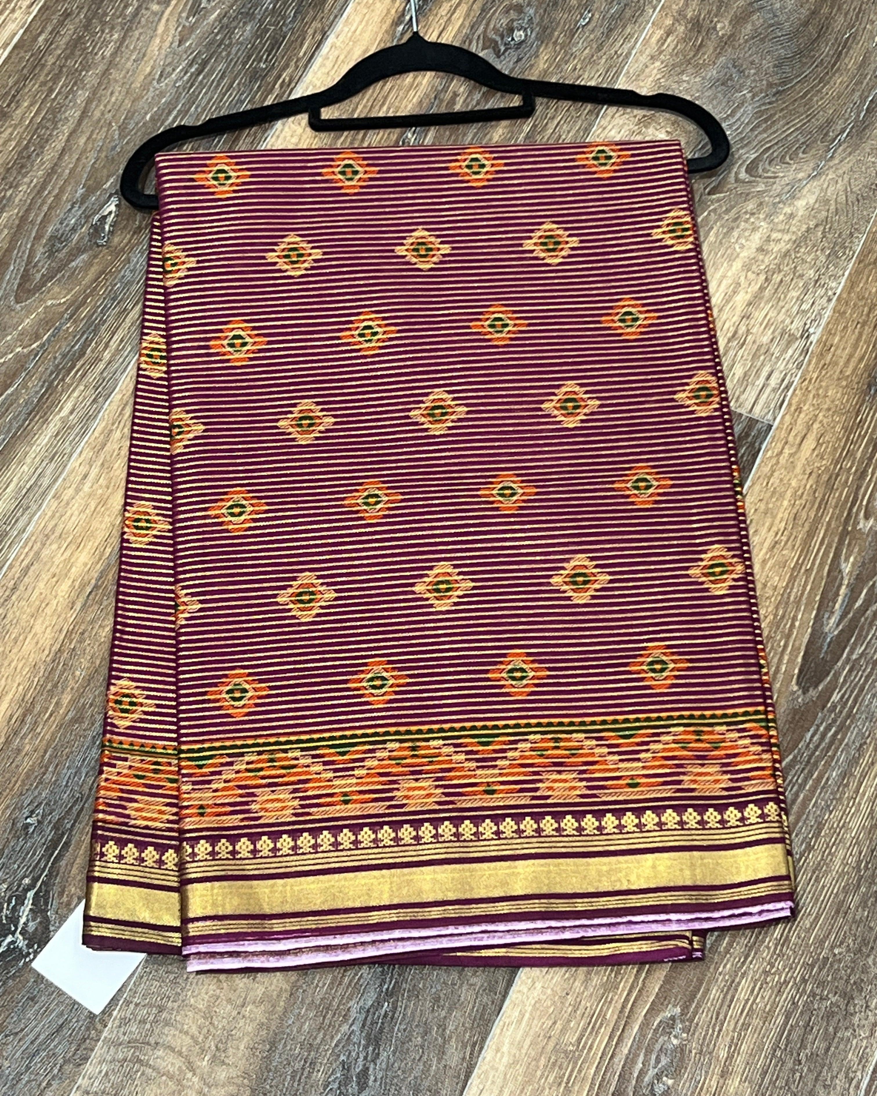 Multi Color dhoti cotton saree - Boutique Nepal Australia 