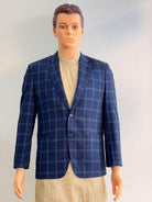 Navy Blue Check Blazer - Boutique Nepal