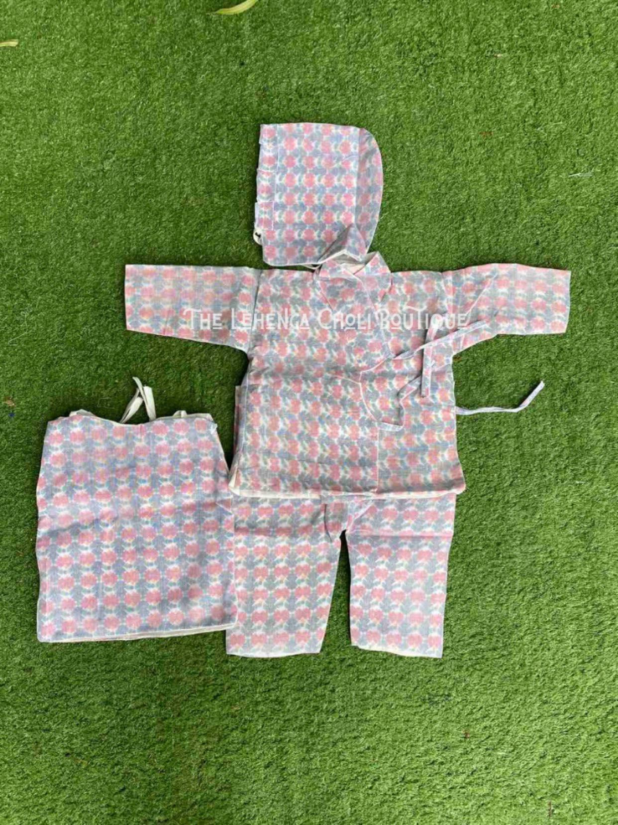 New Born Baby Cotton Daura Suruwal Bhoto Set - Boutique Nepal Au