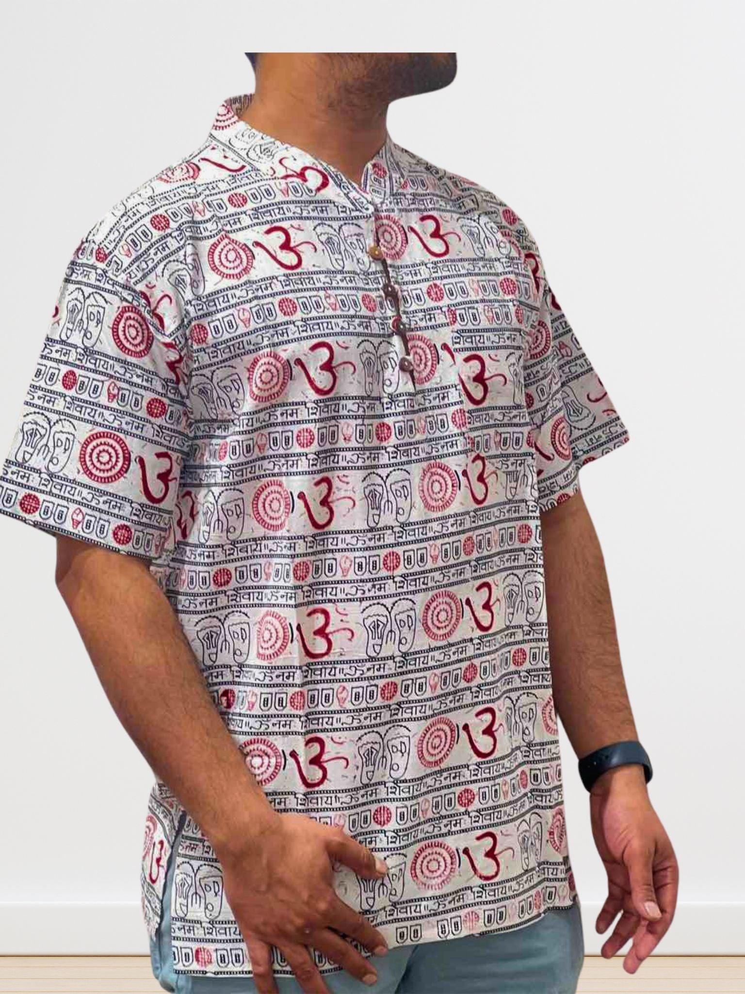 Red Om Print T- Shirt Unisex