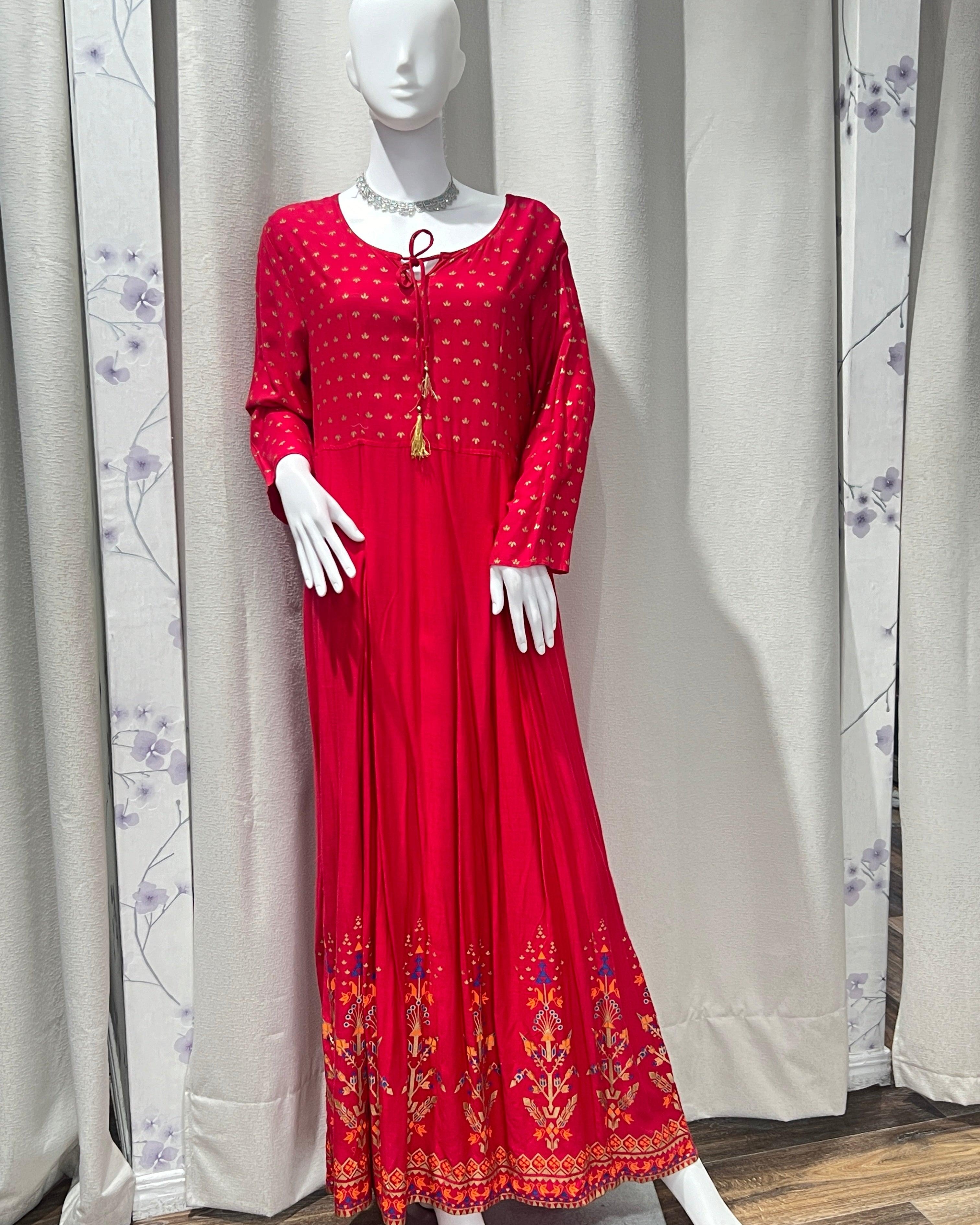 One Piece Long Gown Style Kurta - Boutique Nepal