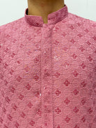 OnionPink Mens Chikankari Kurta Set - Boutique Nepal