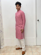 OnionPink Mens Chikankari Kurta Set - Boutique Nepal