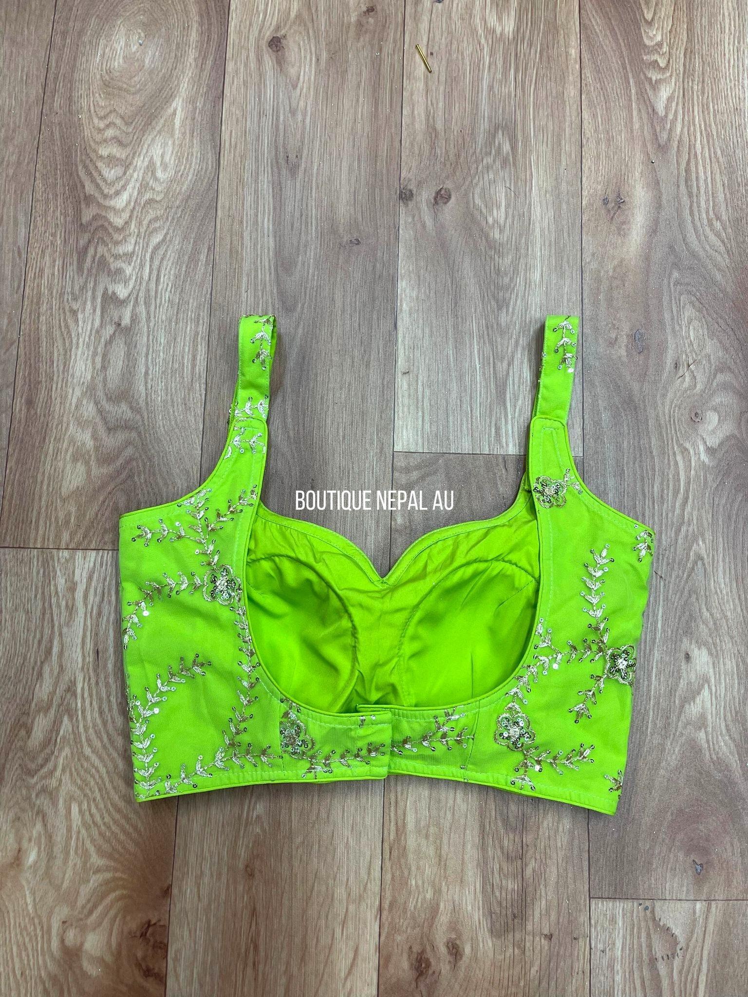 Parrot Green Sleeveless Blouse