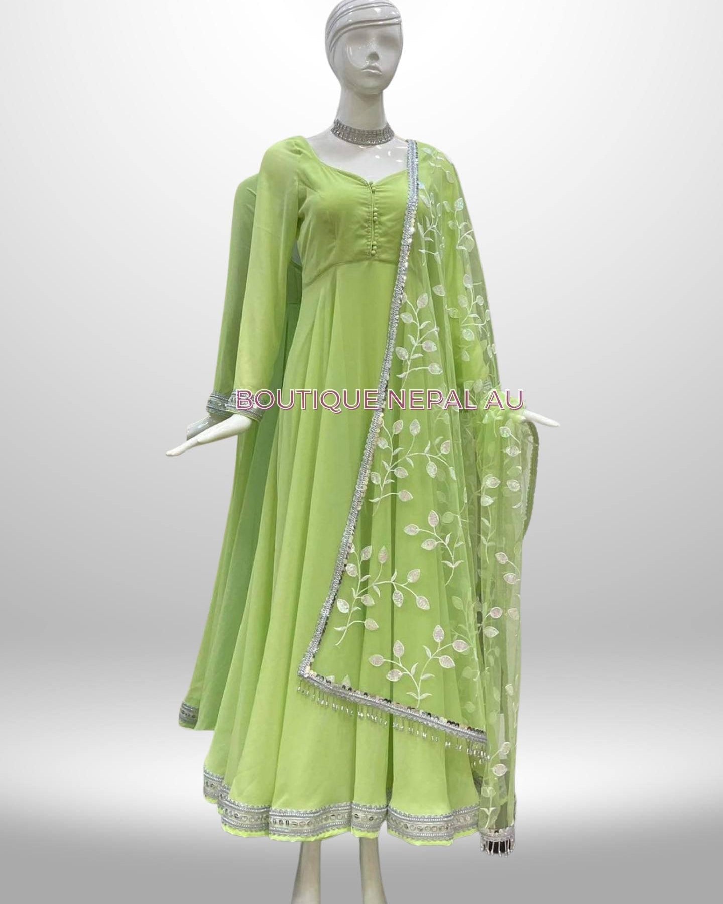 Parrotgreen Anarkali Gown - Boutique Nepal Au