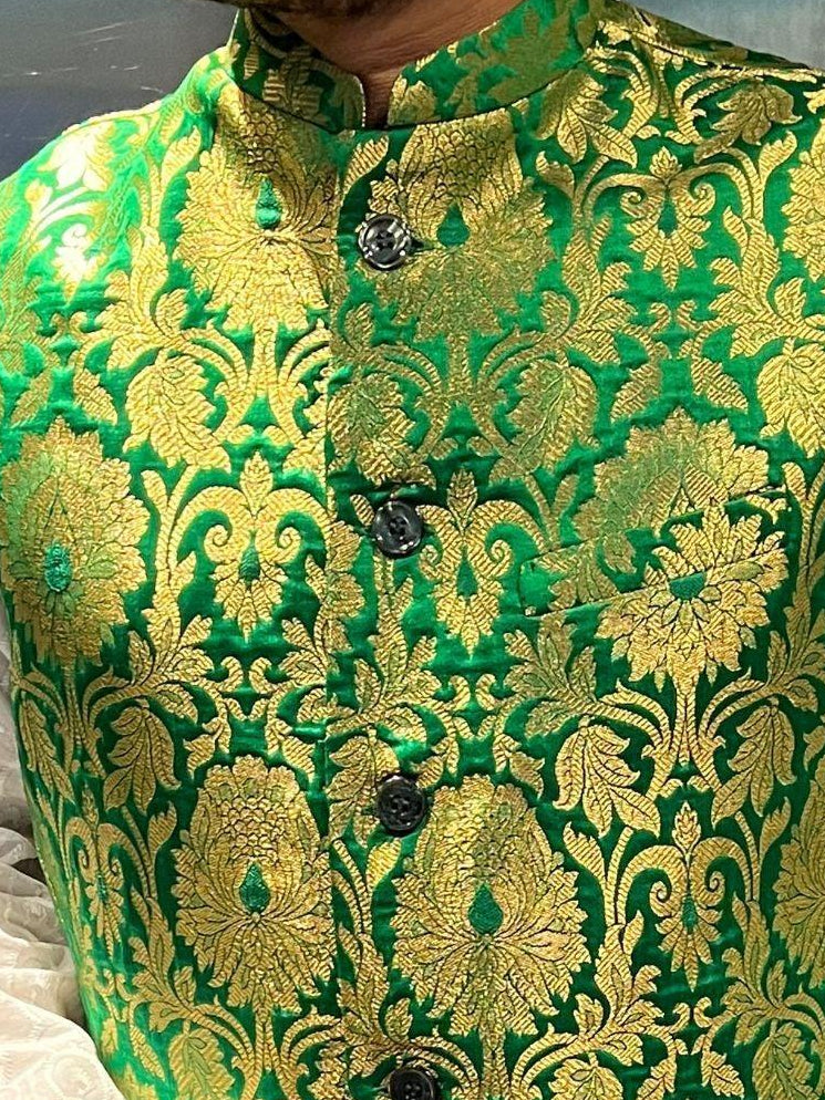 Parrotgreen Nehru Jacket - Boutique Nepal